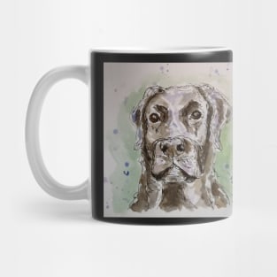 Black Labrador line art. Mug